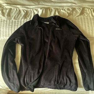 Black Women Large Columbia Zip Up Fleece Jacket Winter Fall